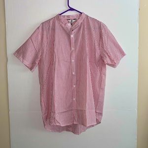 Brand New Red & White Striped Button Up